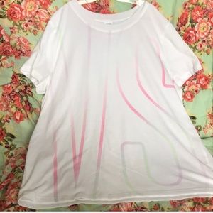 victoria secret sport white graphic shirt  Large